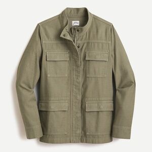 ✨NWT✨ J.CREW Garment Dyed Military Jacket Dark Sage Green Sz XS